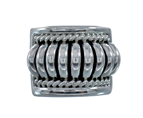 Navajo Authentic Sterling Silver Band Ring Size 7-3/4 AX128239